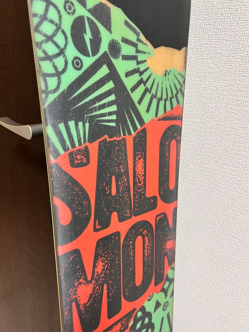 SALOMON スノーボード ストライプ柄 バインディング付き