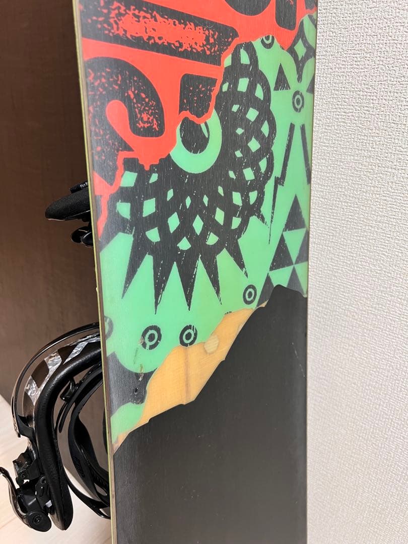 SALOMON スノーボード ストライプ柄 バインディング付き