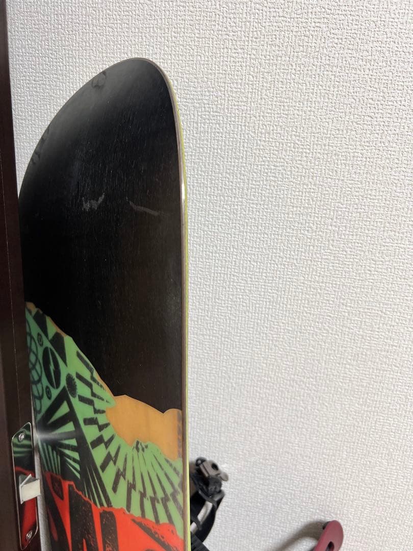 SALOMON スノーボード ストライプ柄 バインディング付き