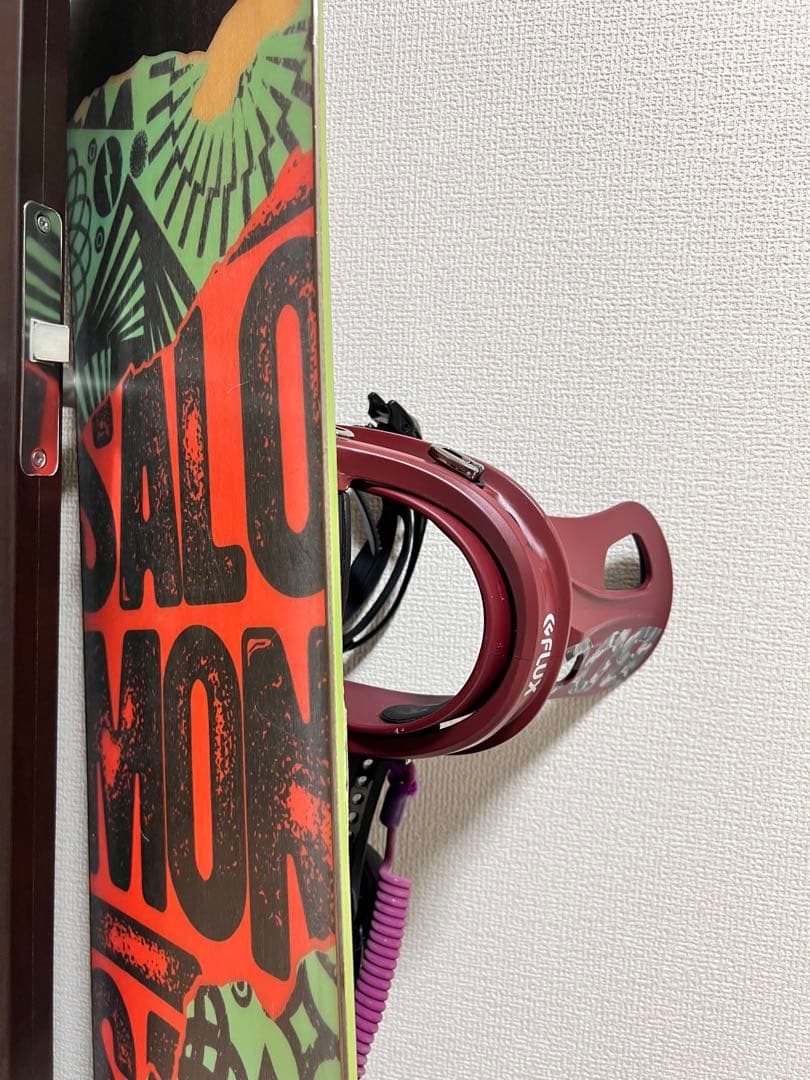 SALOMON スノーボード ストライプ柄 バインディング付き