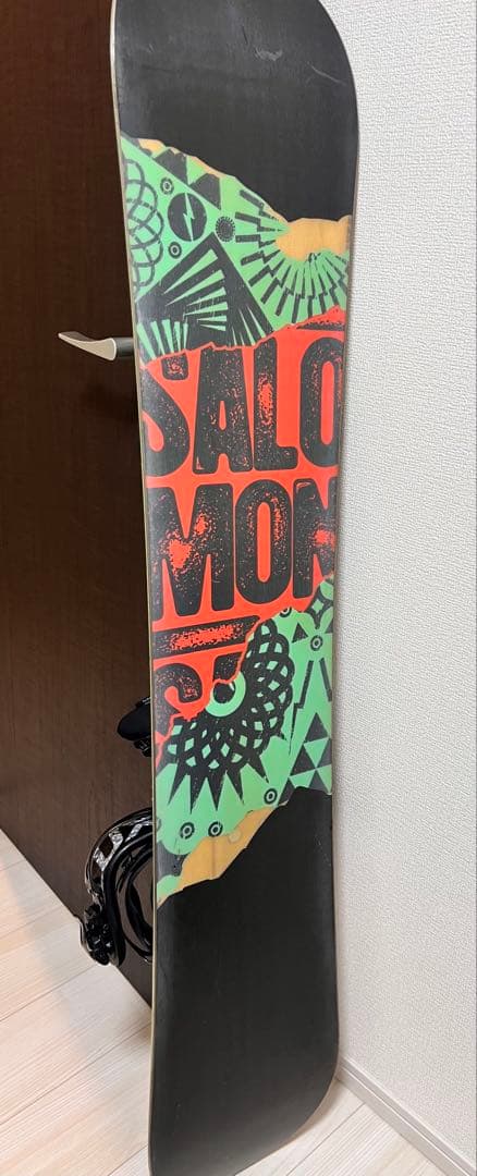 SALOMON スノーボード ストライプ柄 バインディング付き