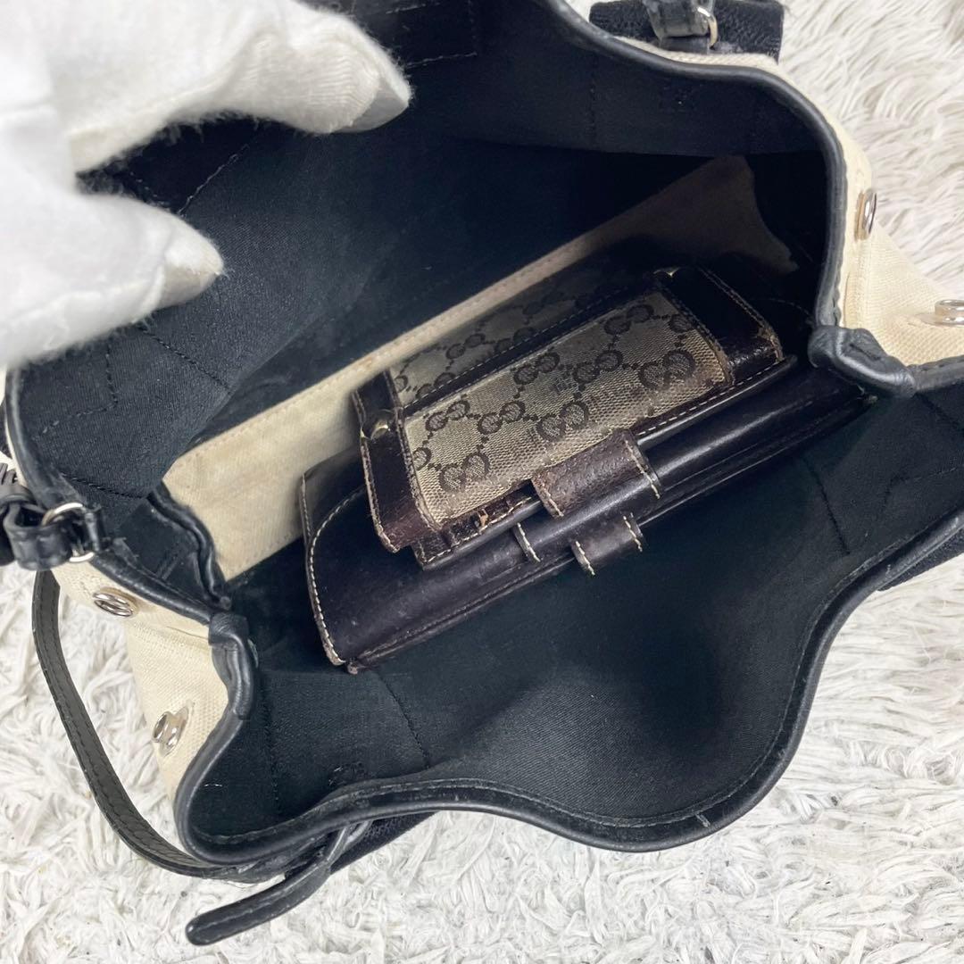 美品 バレンシアガ キャンバス 2WAY ショルダーバッグ ポーチ付き ホワイト