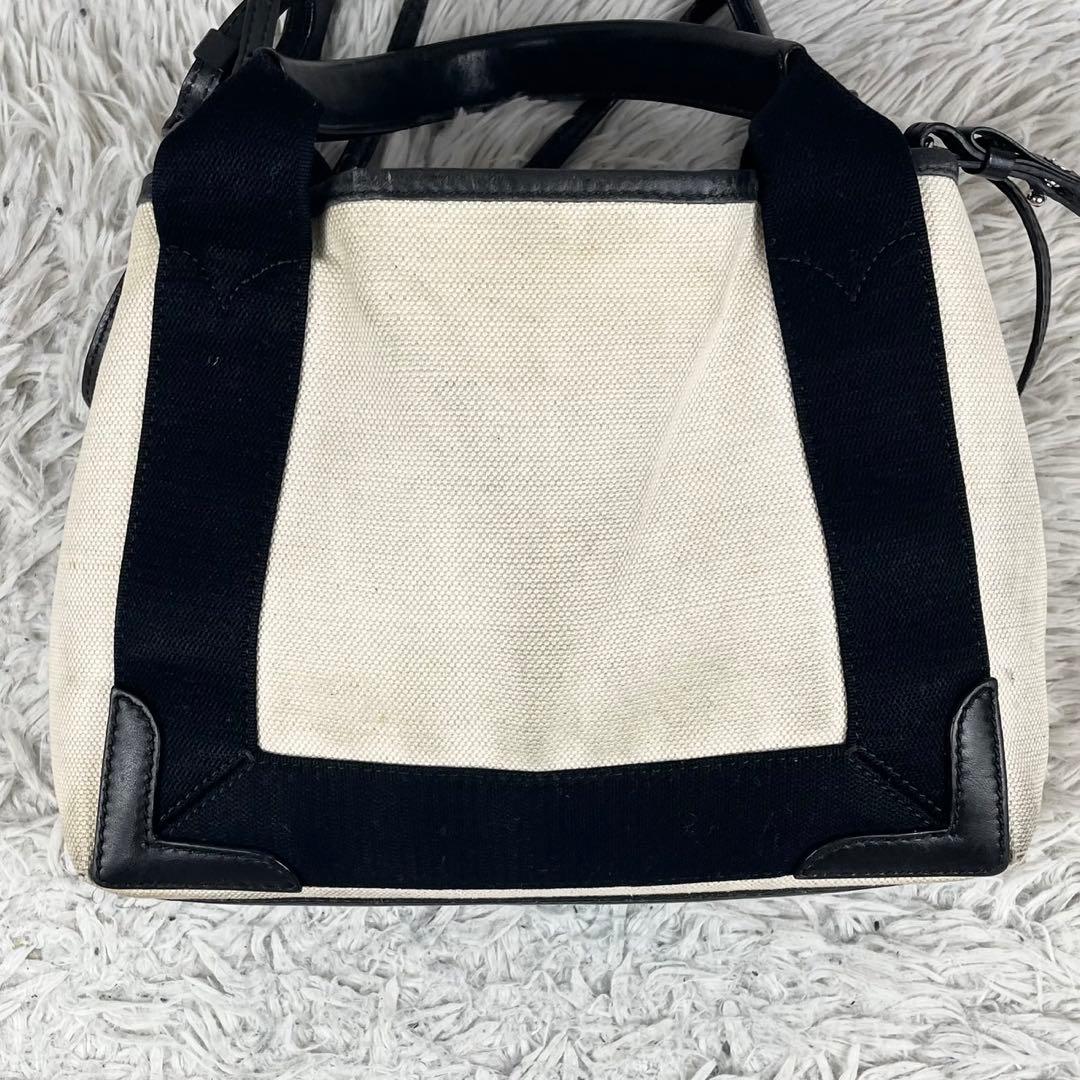 美品 バレンシアガ キャンバス 2WAY ショルダーバッグ ポーチ付き ホワイト