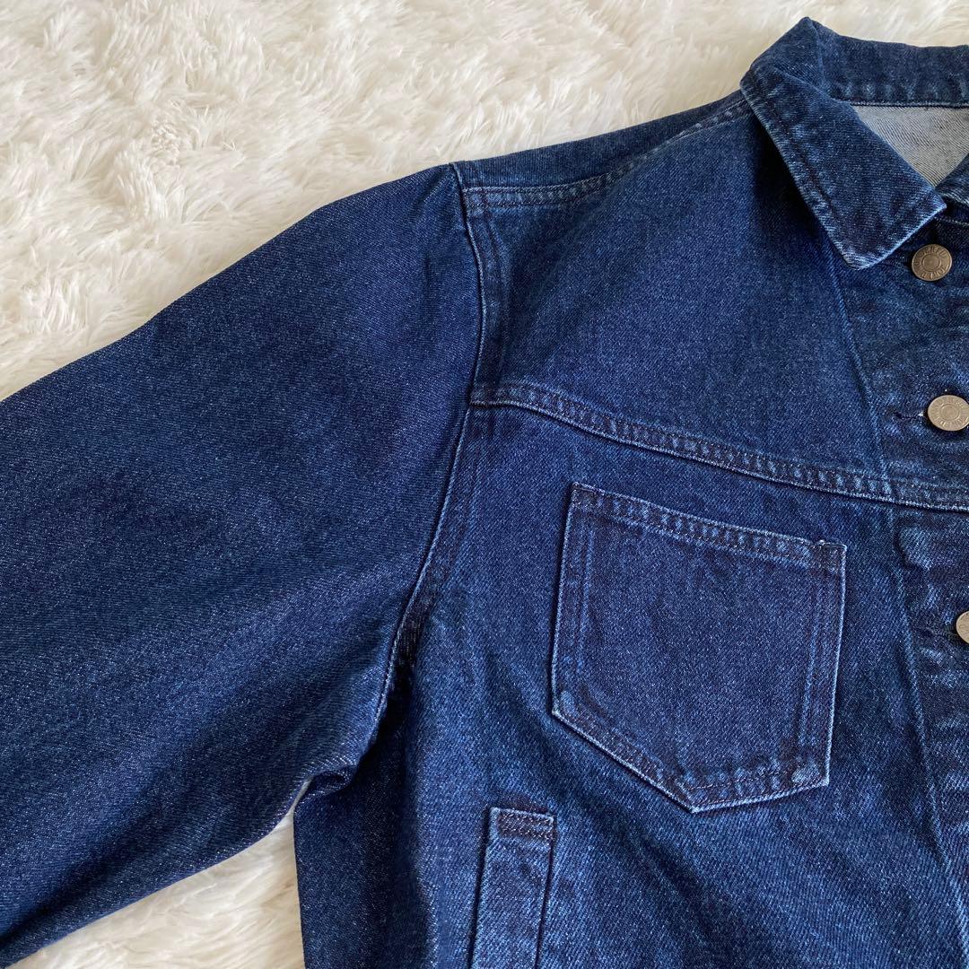 美品☆ワンダフルワールド くま刺繍ワッペン デニムジャケット カネコイサオ