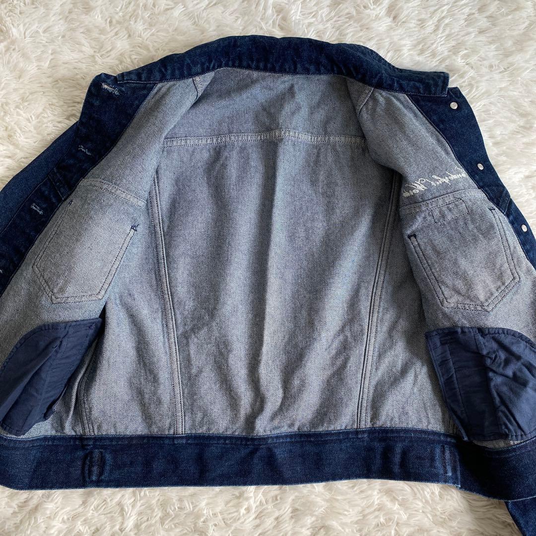 美品☆ワンダフルワールド くま刺繍ワッペン デニムジャケット カネコイサオ