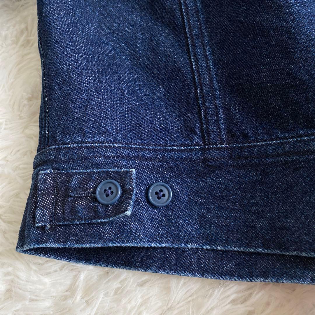 美品☆ワンダフルワールド くま刺繍ワッペン デニムジャケット カネコイサオ