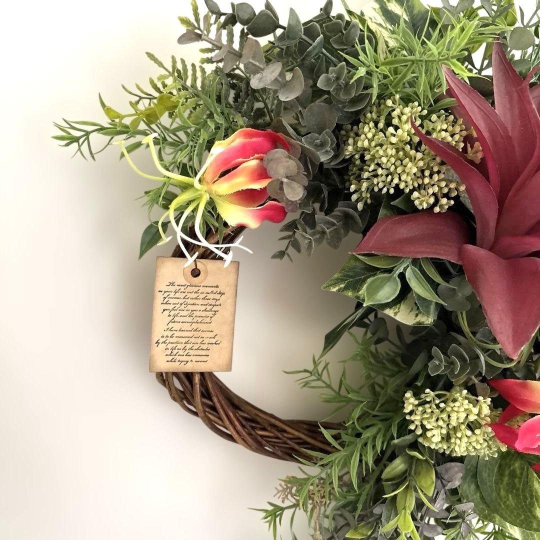 ＊Mym　フラワーリース＊　大きめ　ドロセナとグロリオサのナチュラルリース