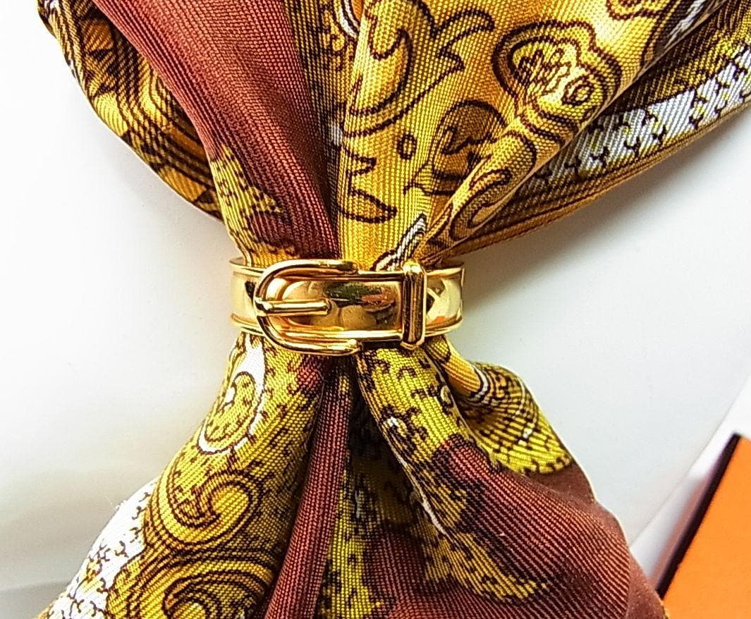 正規美品 HERMES エルメス サンチュール スカーフリング指輪にも