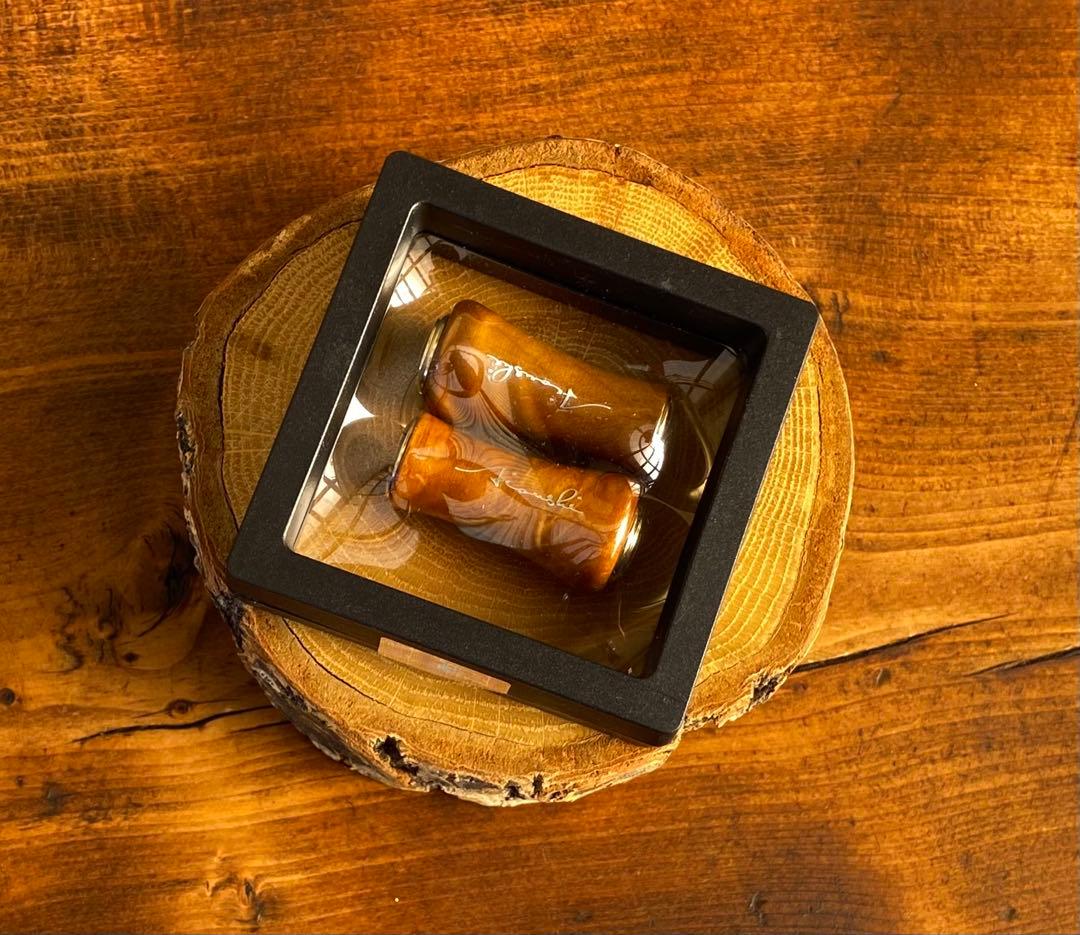 ウッドノブ　ハンドルノブ　黄金樟　丸型　リールカスタムパーツ　ダイワS シマノA