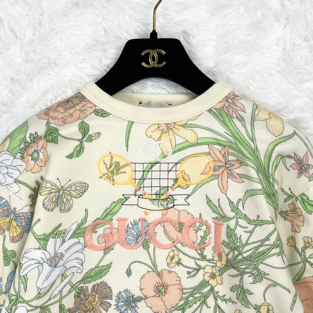 GUCCI グッチ キッズトレーナー 刺繍 GG フラワー テニス柄 サイズ6