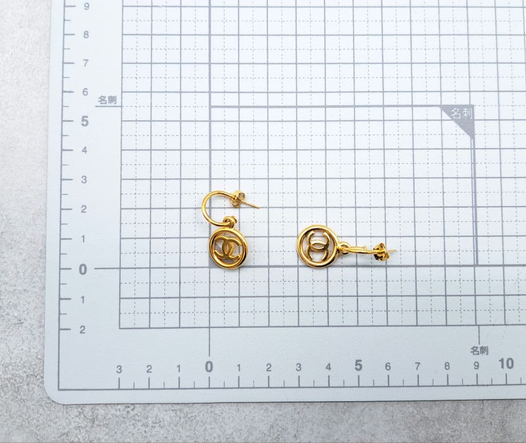 CHANEL シャネル ピアス ココマーク フープ ゴールド スイング 両耳