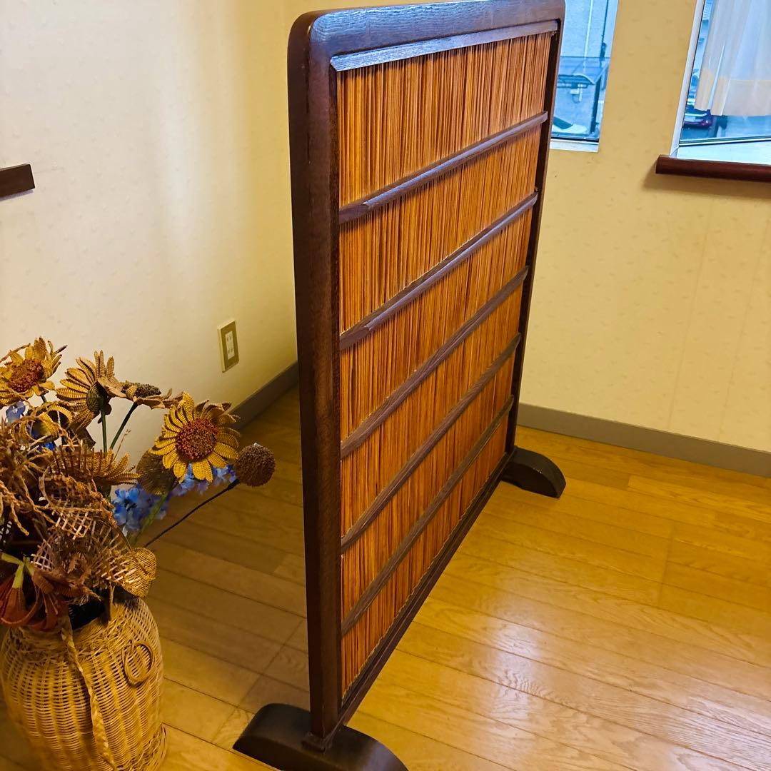 専用！和家具 高級和風伝統ヨシ入り衝立 1枚立てパーテーション 茶道具　間仕切り