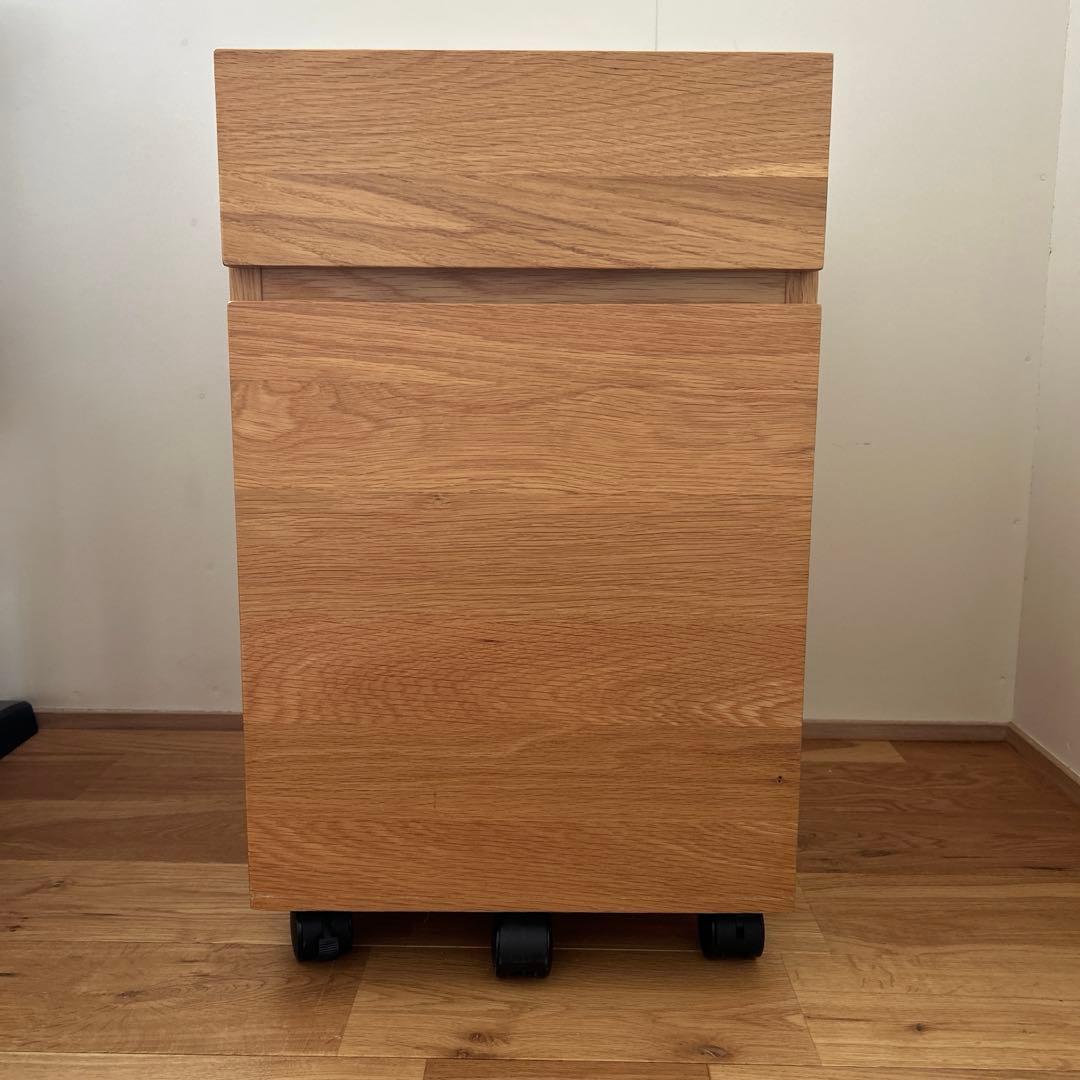無印良品　無垢材デスクキャビネット　オーク