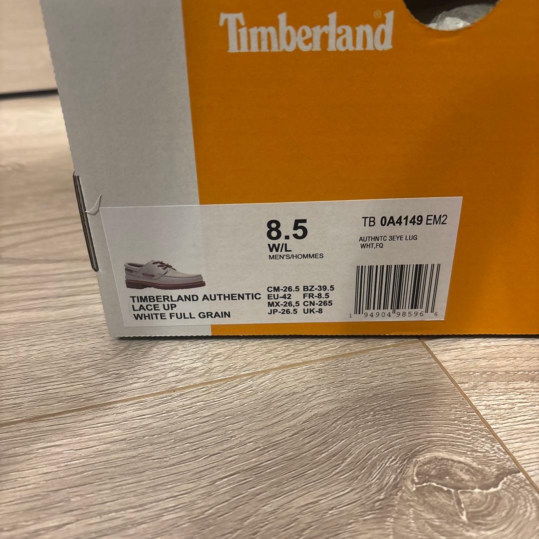 Timberland ホワイトモカシン　3EYE