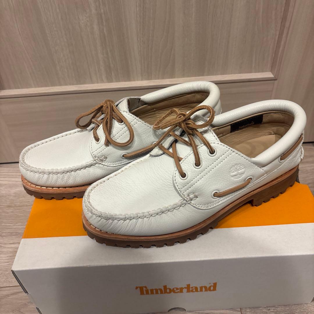 Timberland ホワイトモカシン　3EYE