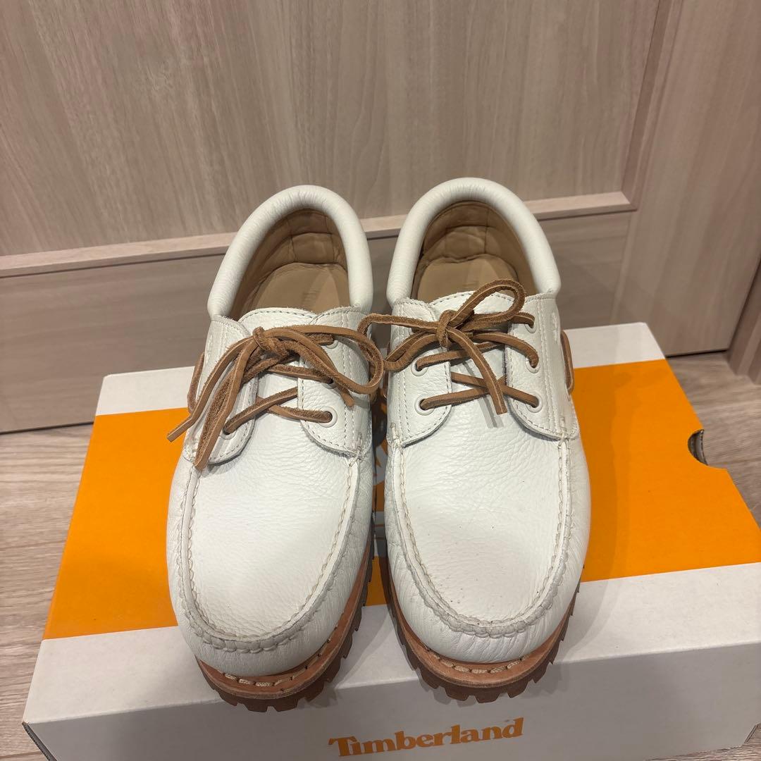 Timberland ホワイトモカシン　3EYE