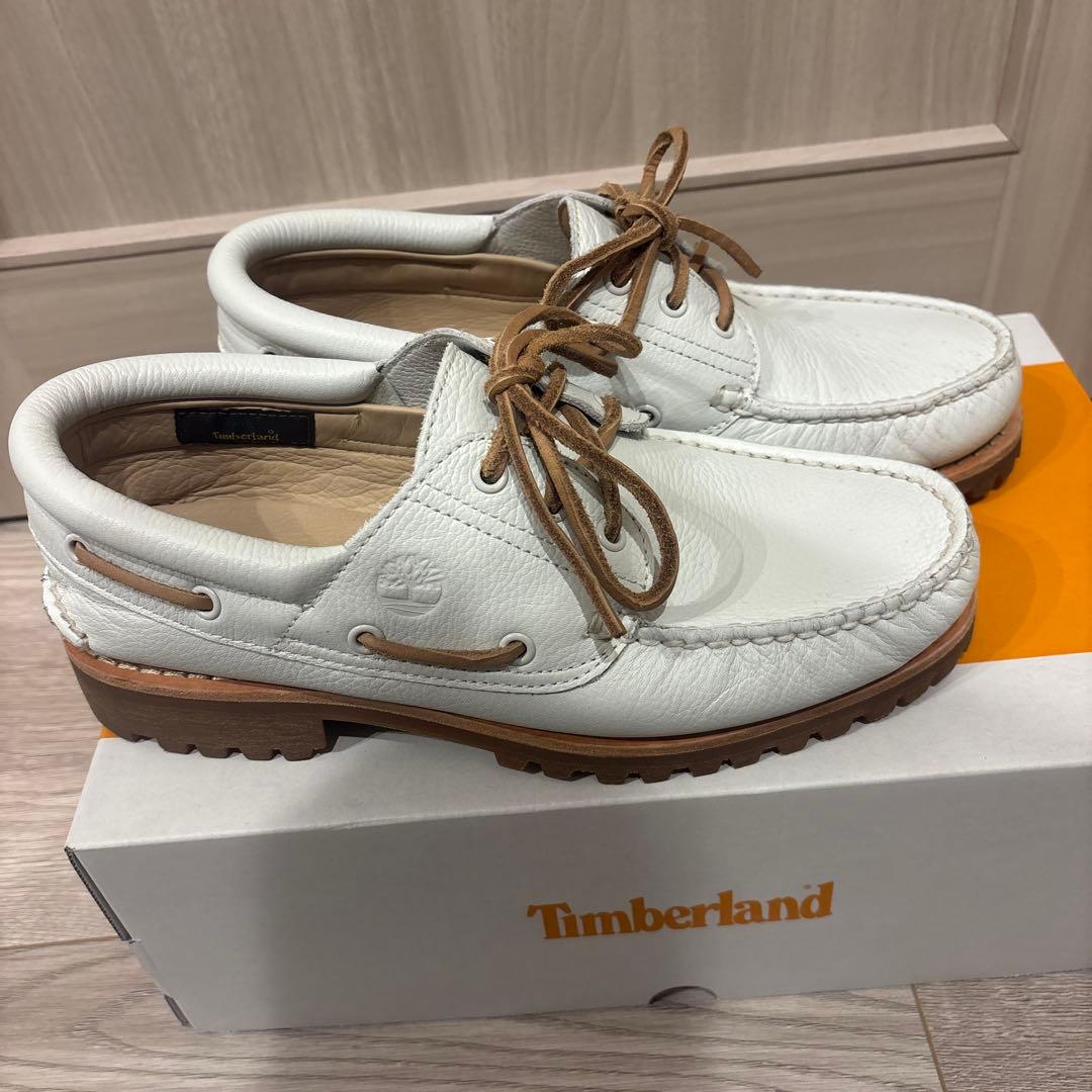 Timberland ホワイトモカシン　3EYE