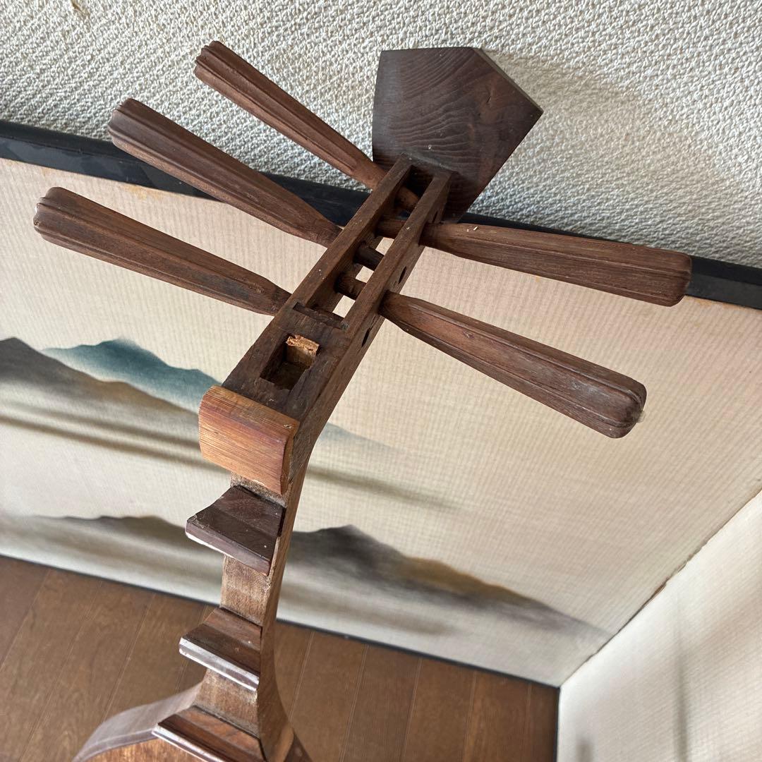 古い琵琶　古道具　和楽器　五弦