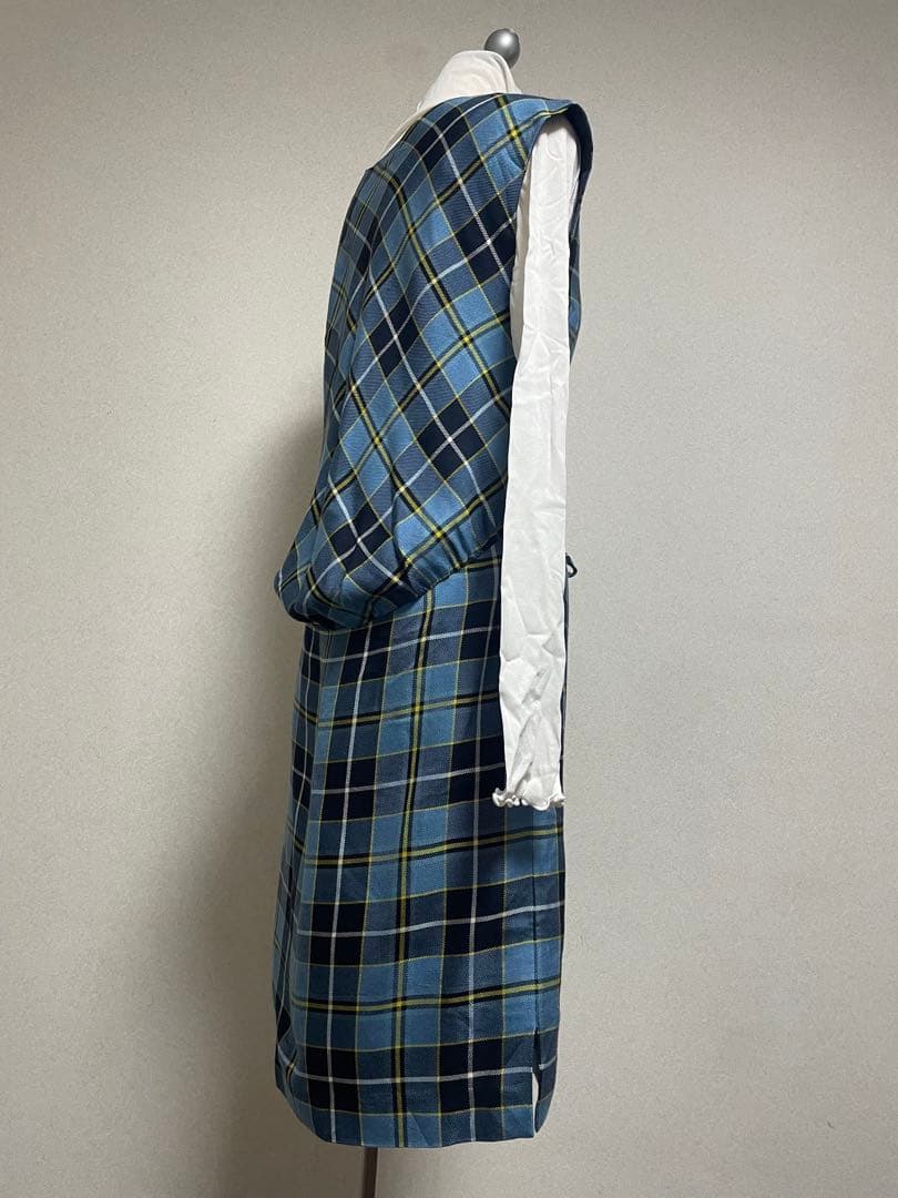 ミナペルホネン　シルクタータンチェックワンピース重ね着