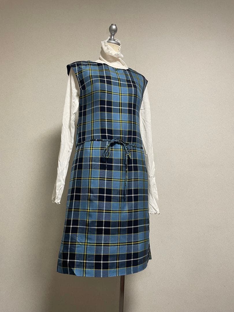 ミナペルホネン　シルクタータンチェックワンピース重ね着