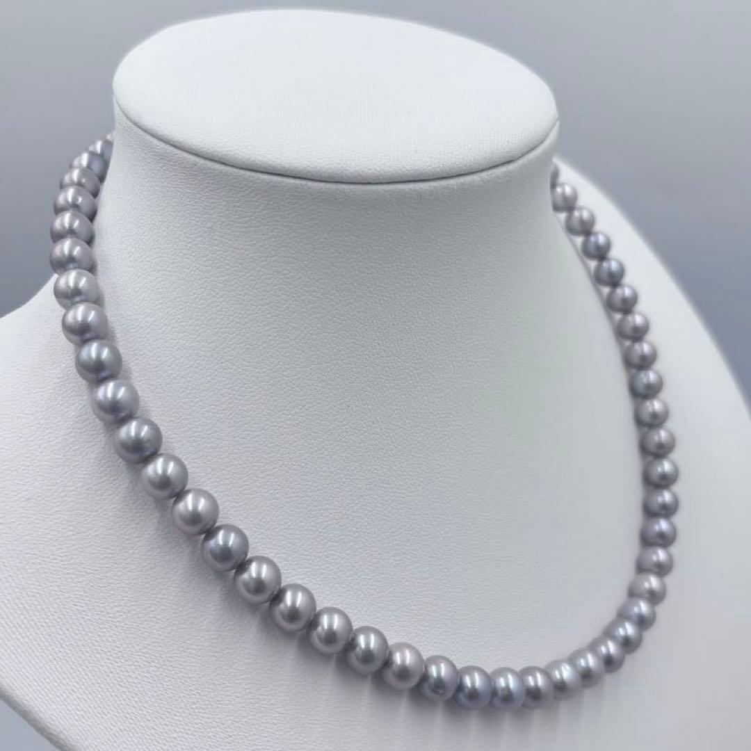 極上の照り✨銀座ジュエリーマキ　あこや本真珠 7mm珠 シルバーパールネックレス