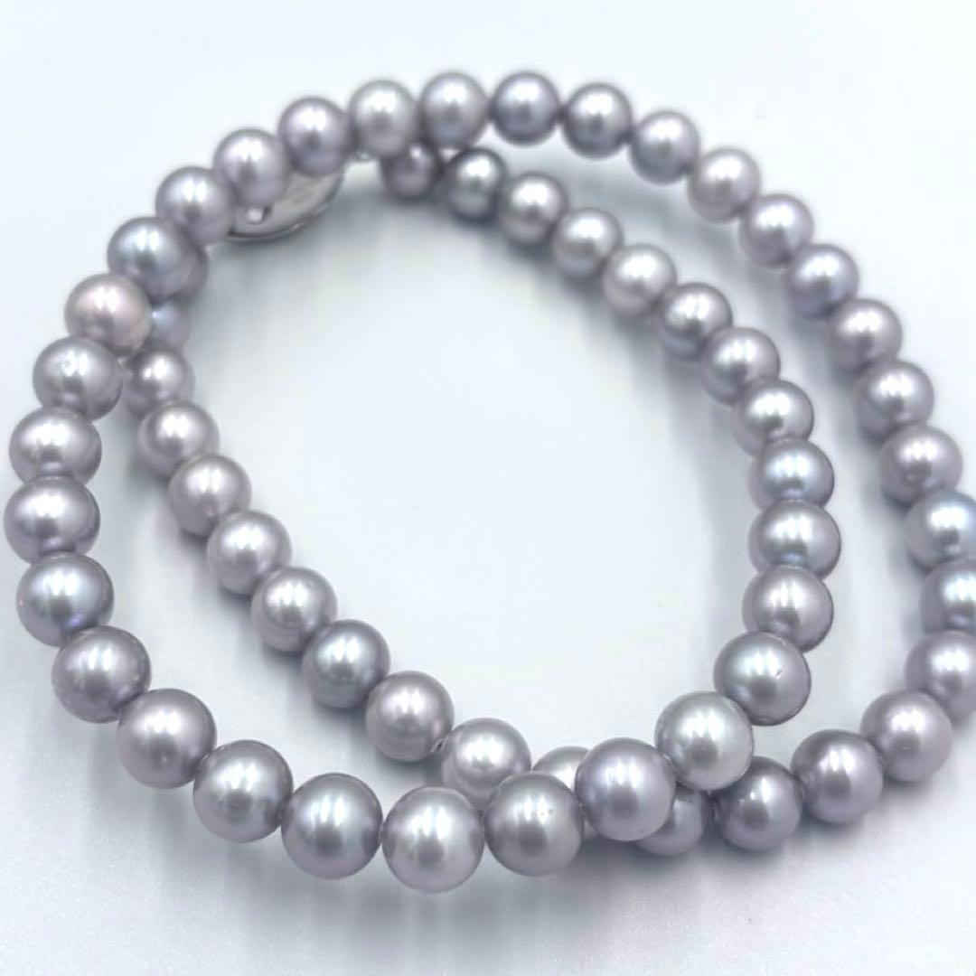 極上の照り✨銀座ジュエリーマキ　あこや本真珠 7mm珠 シルバーパールネックレス