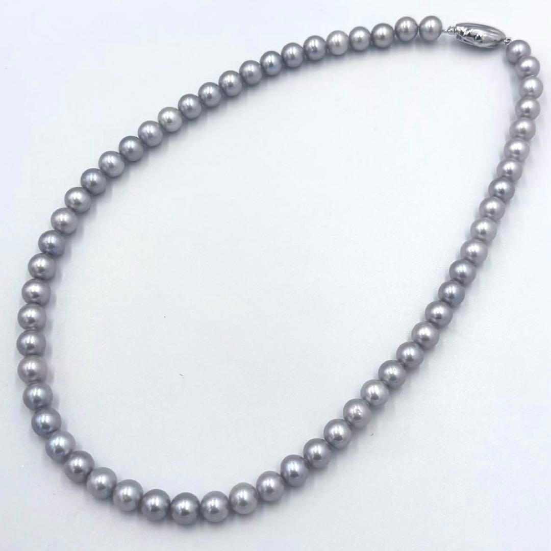 極上の照り✨銀座ジュエリーマキ　あこや本真珠 7mm珠 シルバーパールネックレス
