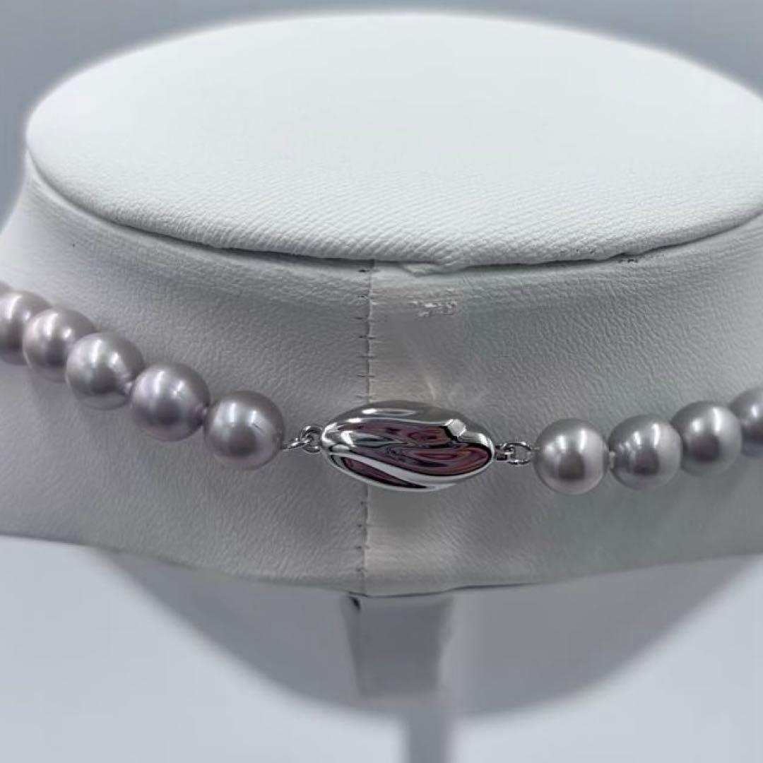 極上の照り✨銀座ジュエリーマキ　あこや本真珠 7mm珠 シルバーパールネックレス