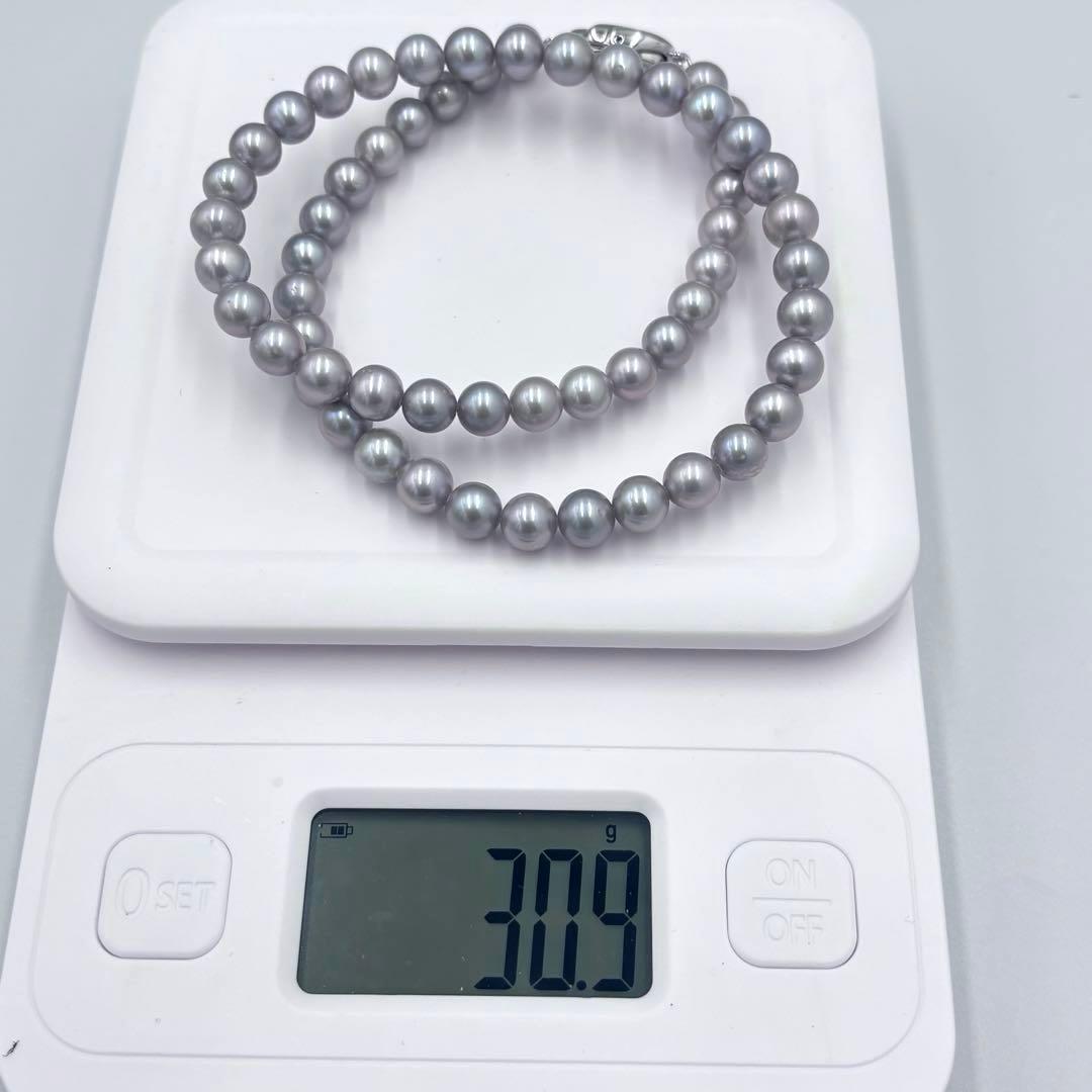 極上の照り✨銀座ジュエリーマキ　あこや本真珠 7mm珠 シルバーパールネックレス