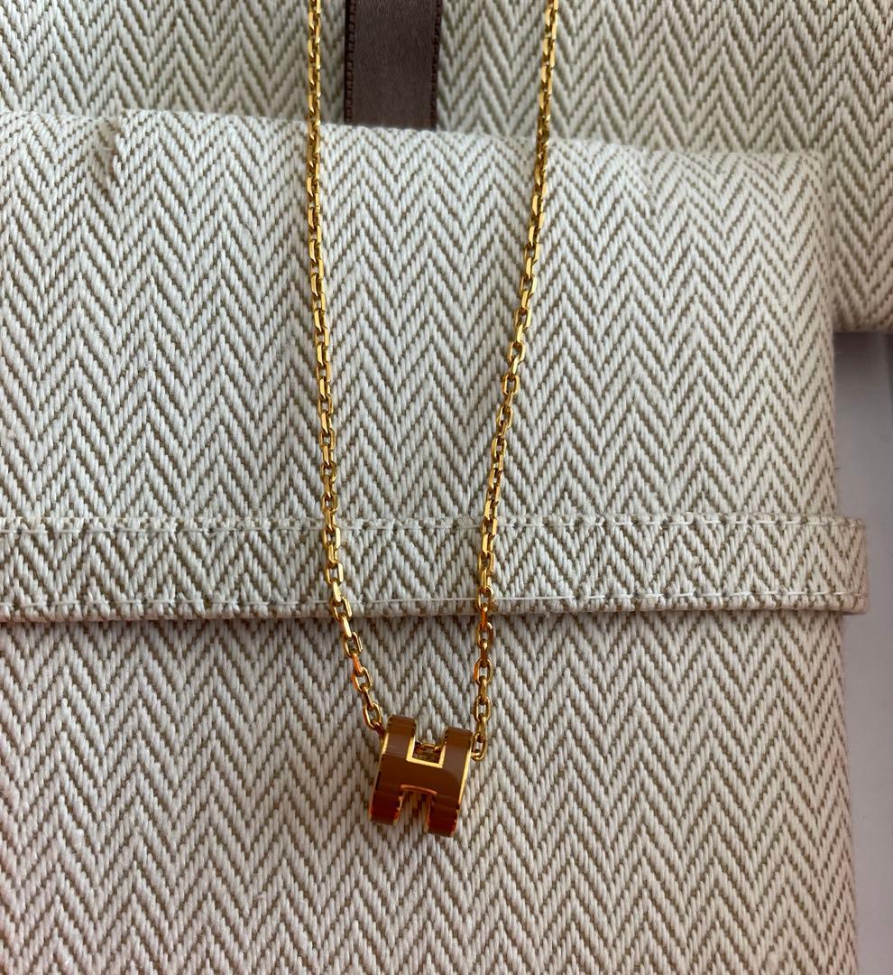 【美品】エルメス ミニポップHペンダント ニューゴールド