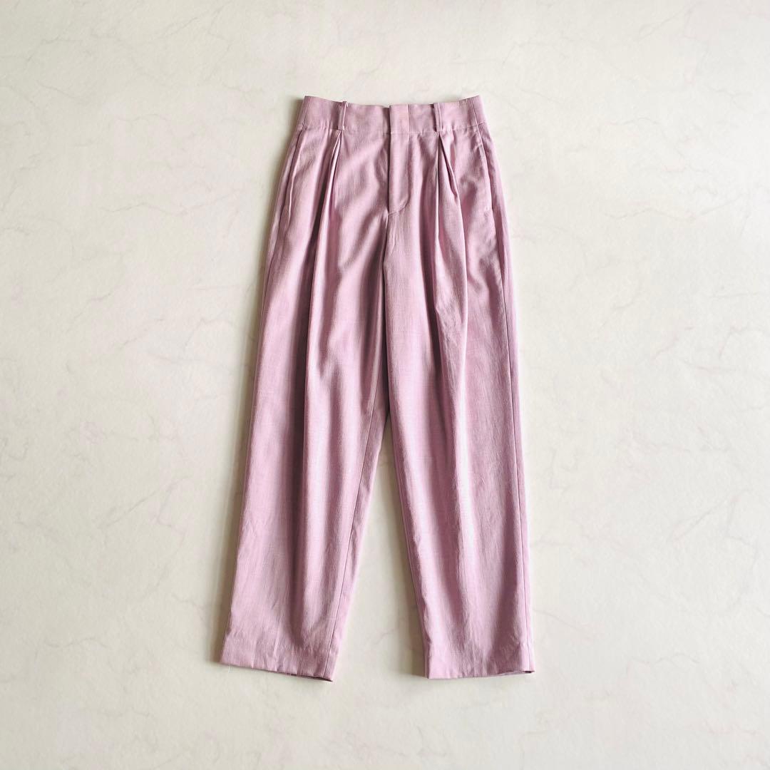 ebure ウール タック テーパード パンツ スラックス 日本製