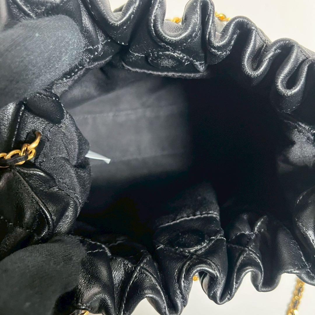 【国内正規品・極美品✨】トリーバーチ　フレミング　ミニドローストリングバッグ　黒