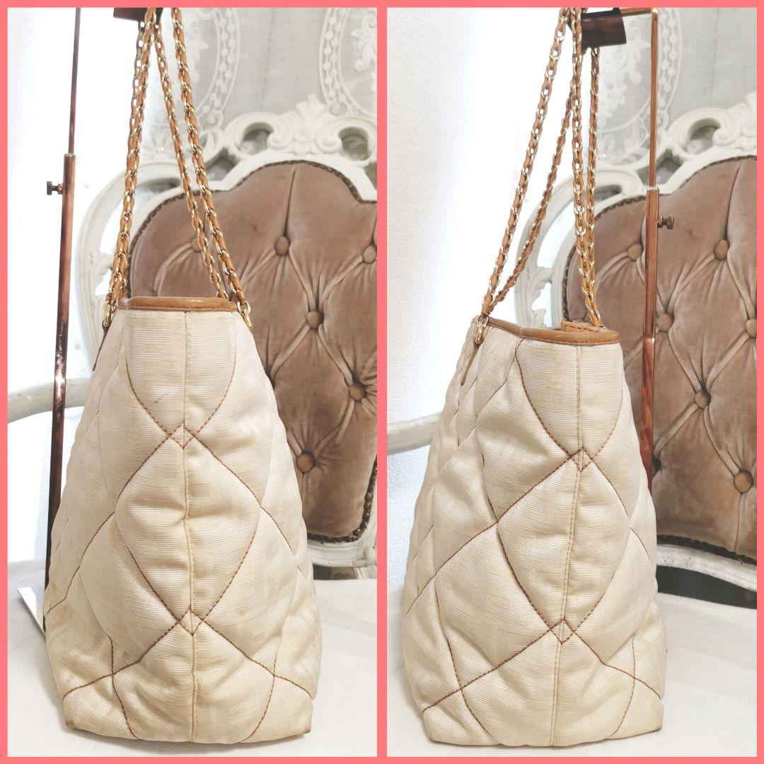 【良品】フェンディFENDIズッカ総柄チェーン肩掛けトートバッグ 鑑定済！