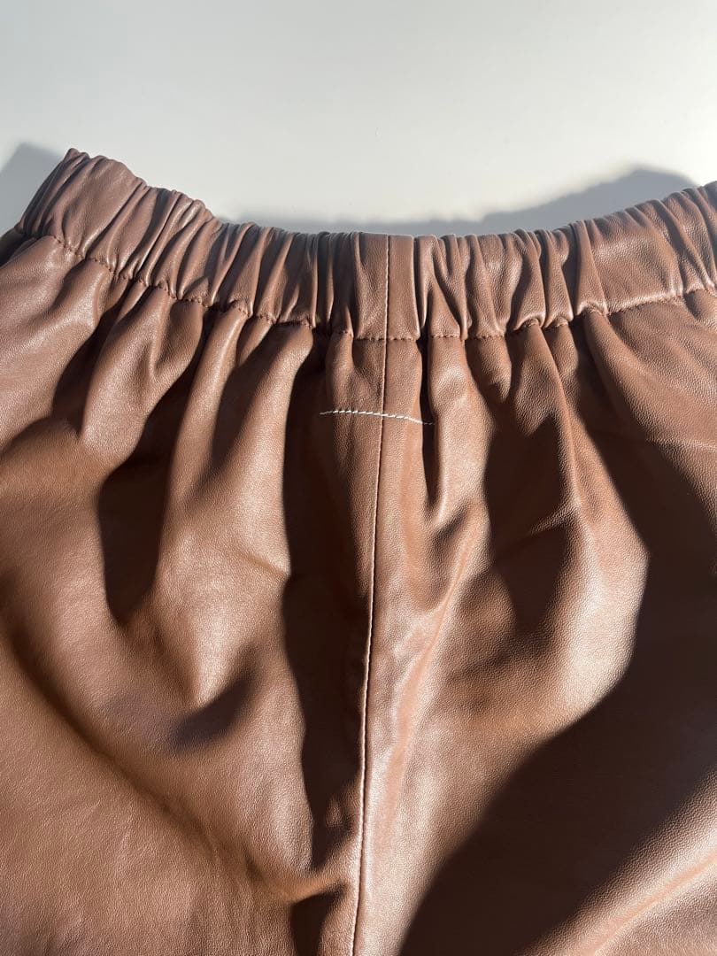 【MM6】レザーパンツ ブラウン