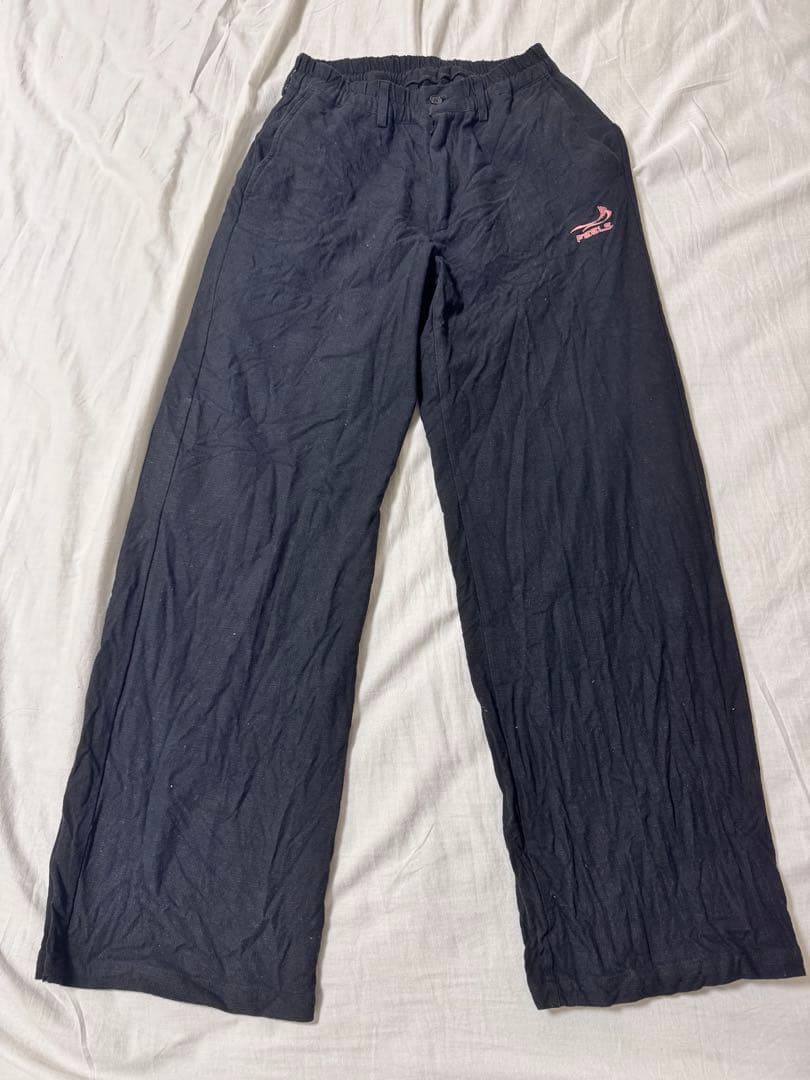 FEELS. LINEN SLACKS BLACK 上杉柊平