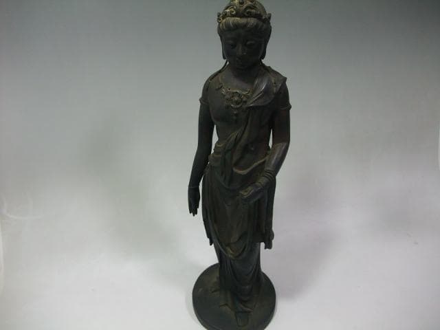 値下げ可能　高村光雲 聖観音 菩薩 銅製 ブロンズ像
