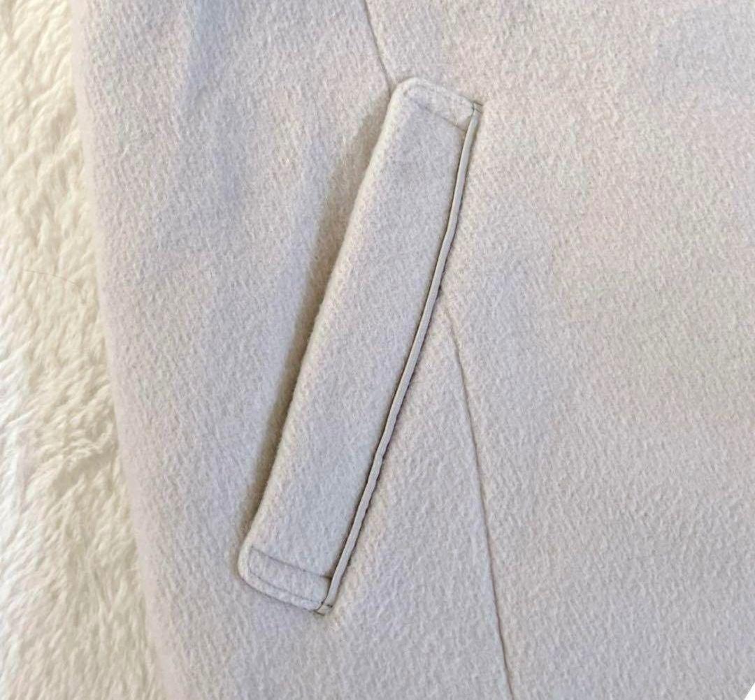 新品！any SiS エニィスィス　ノーカラーショートコート　アイボリー　L