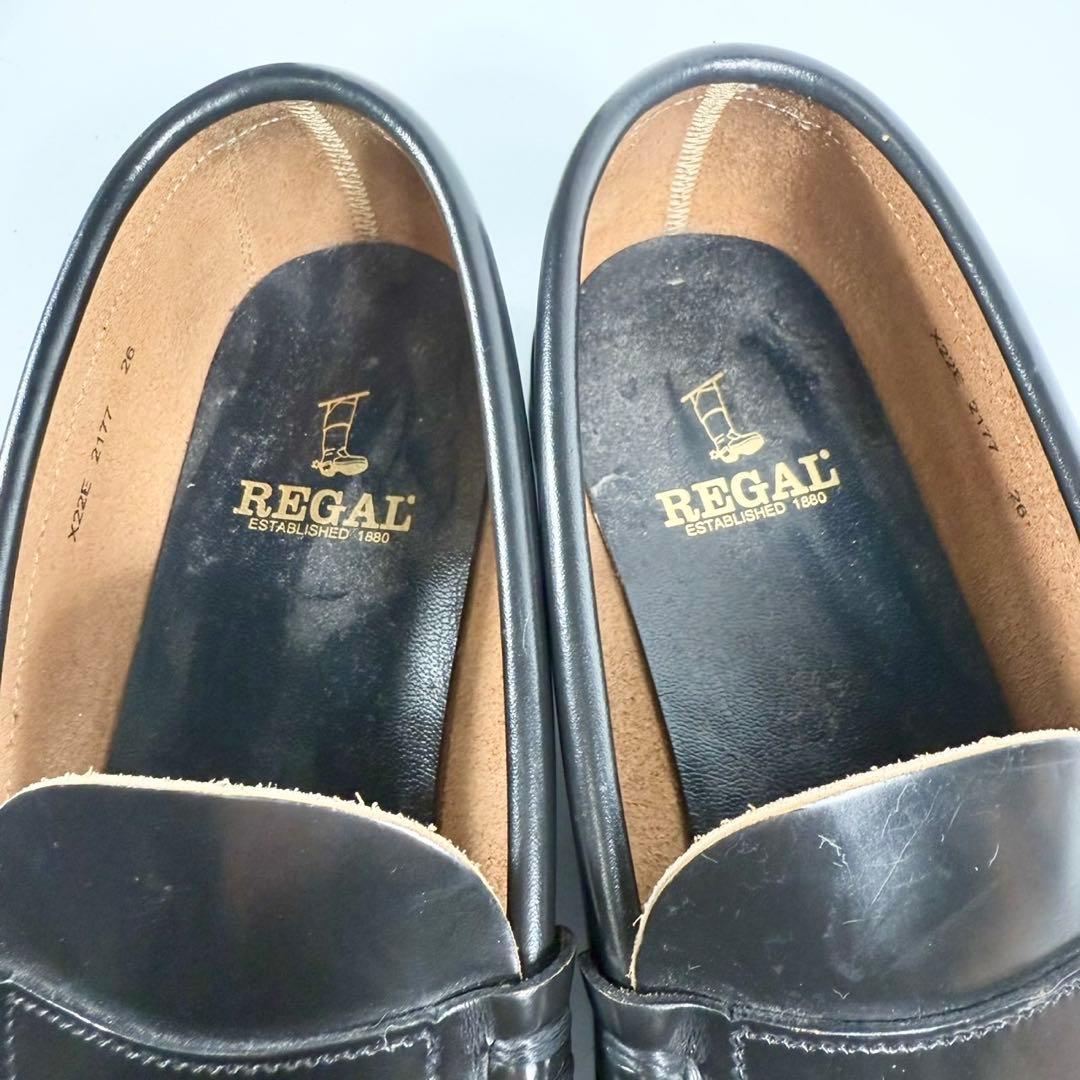 【美品】REGAL　リーガル〈2177〉ローファー(26)革靴　黒