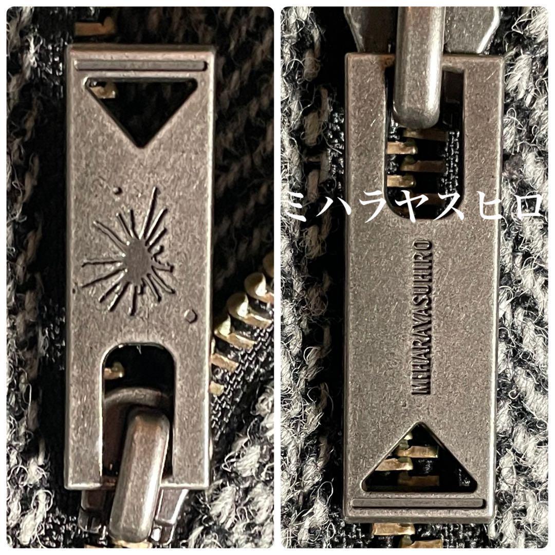 ミハラヤスヒロ　ハリスツイード　スタジャン　ヘリンボーン　牛革　M相当