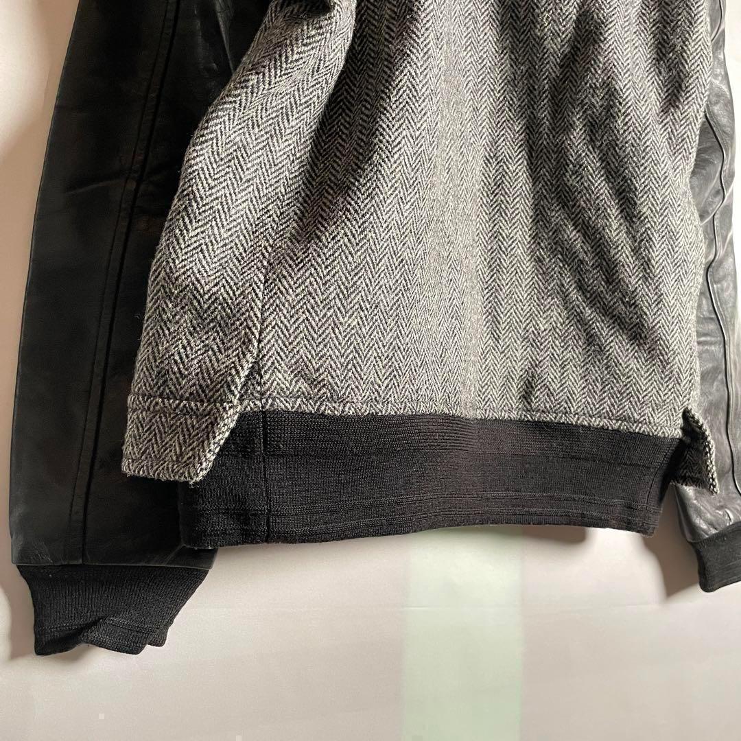 ミハラヤスヒロ　ハリスツイード　スタジャン　ヘリンボーン　牛革　M相当