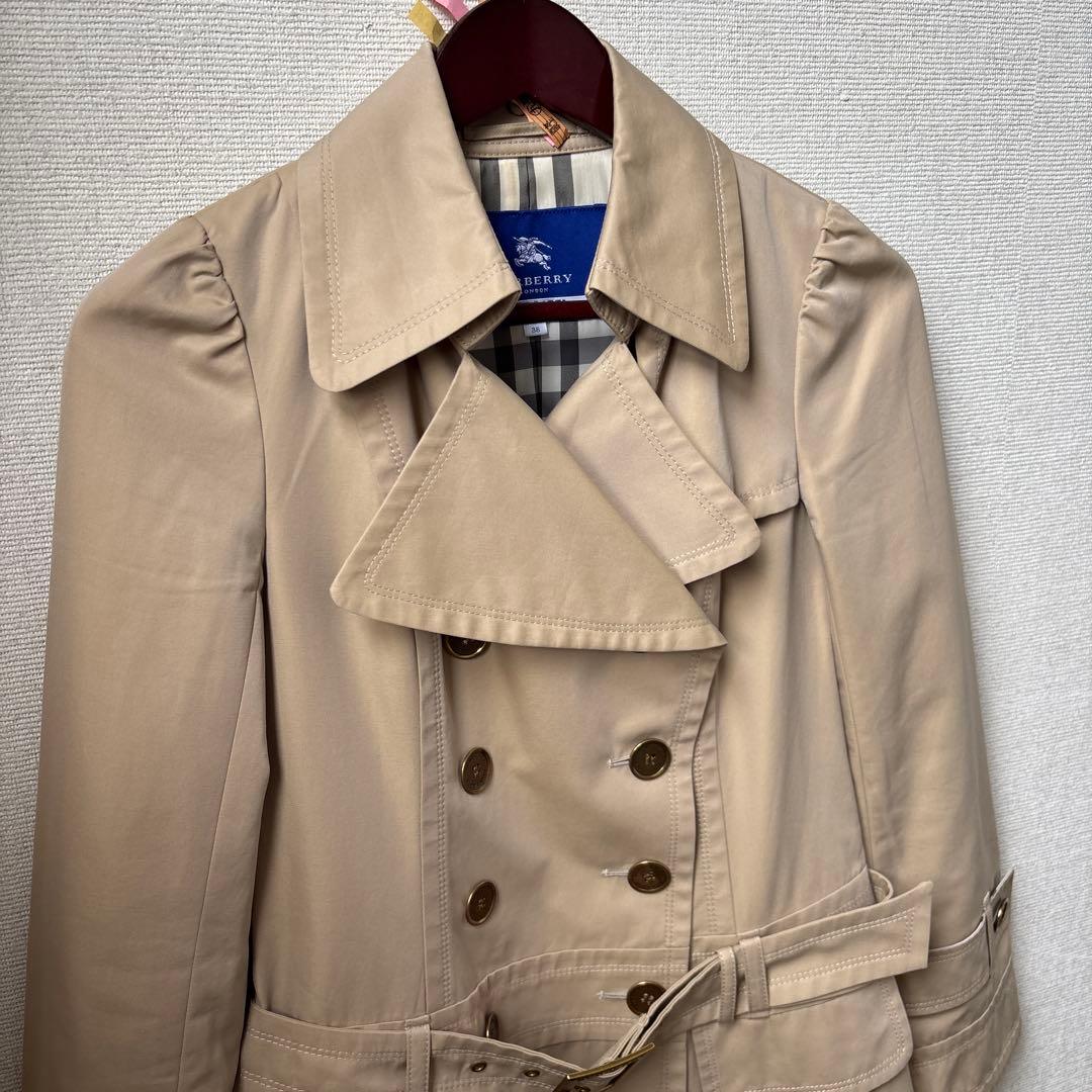 バーバリーブルーレーベル　トレンチコート　ノバチェック　３８　春