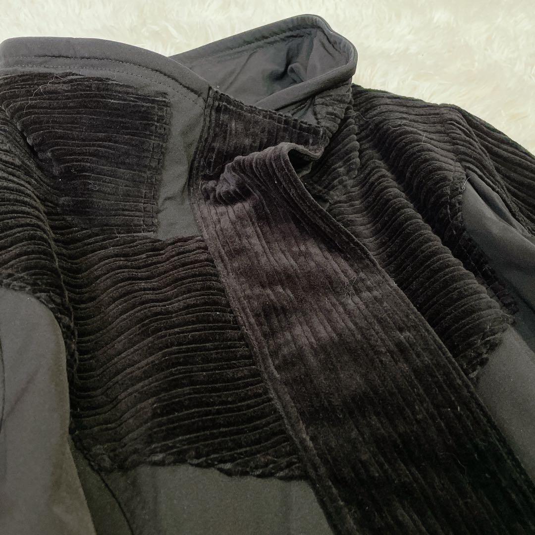 極美品　エイココンドウ　コーデュロイ　異素材切替　ロングコート　秋冬　42