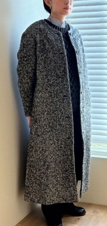 H＆ by POOL ヘリンボーンロングコート