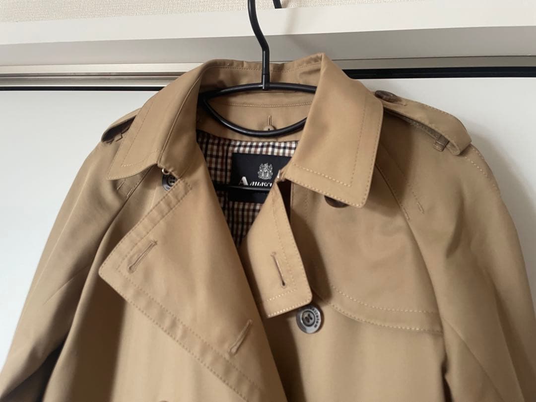 【約9号⭐︎サイズ8】アクアスキュータム ハニーベージュ ベーシックトレンチ極美品