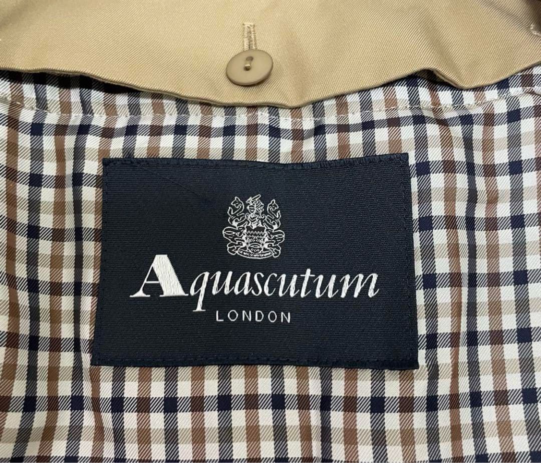 【約9号⭐︎サイズ8】アクアスキュータム ハニーベージュ ベーシックトレンチ極美品