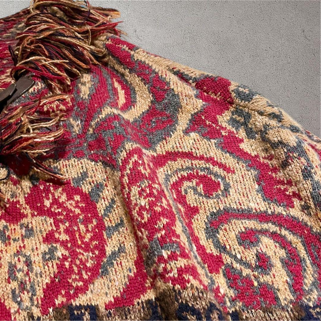 【希少】エトロ　ETRO ポンチョ　ペイズリー柄　カシミヤ　シルク