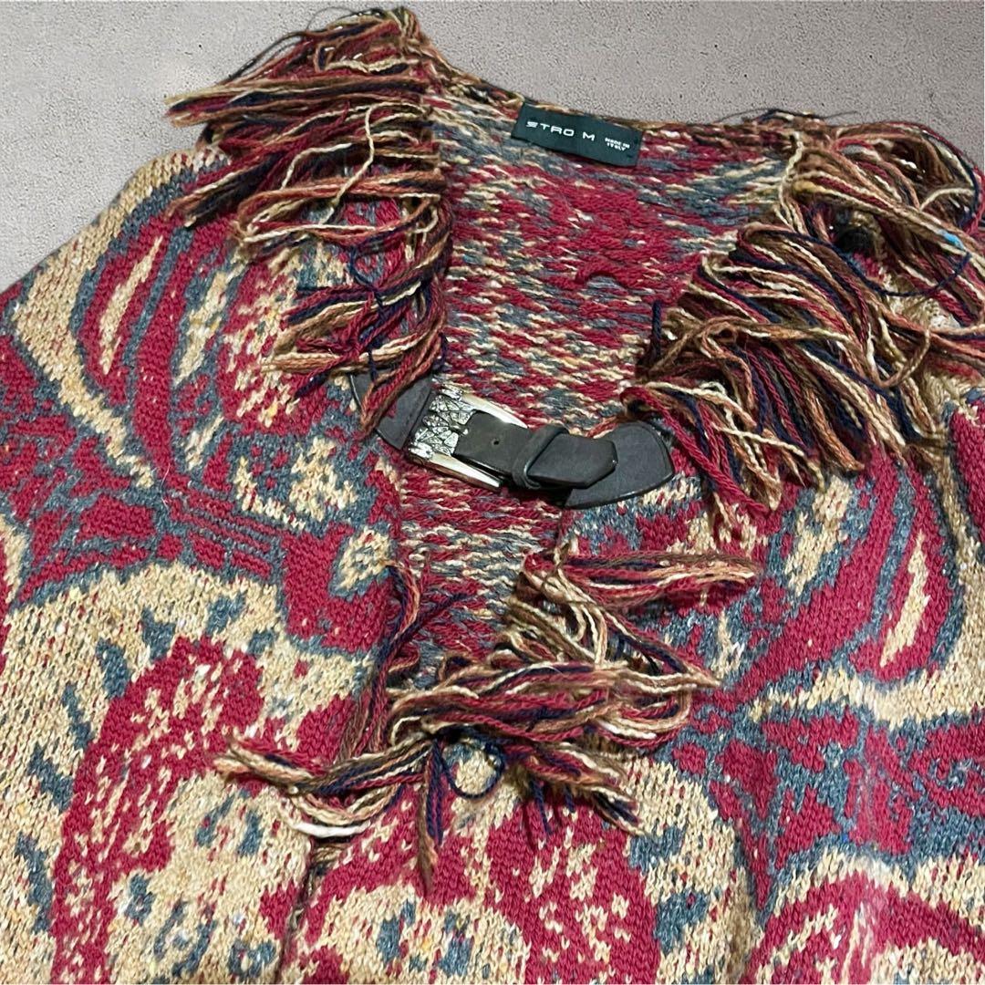 【希少】エトロ　ETRO ポンチョ　ペイズリー柄　カシミヤ　シルク