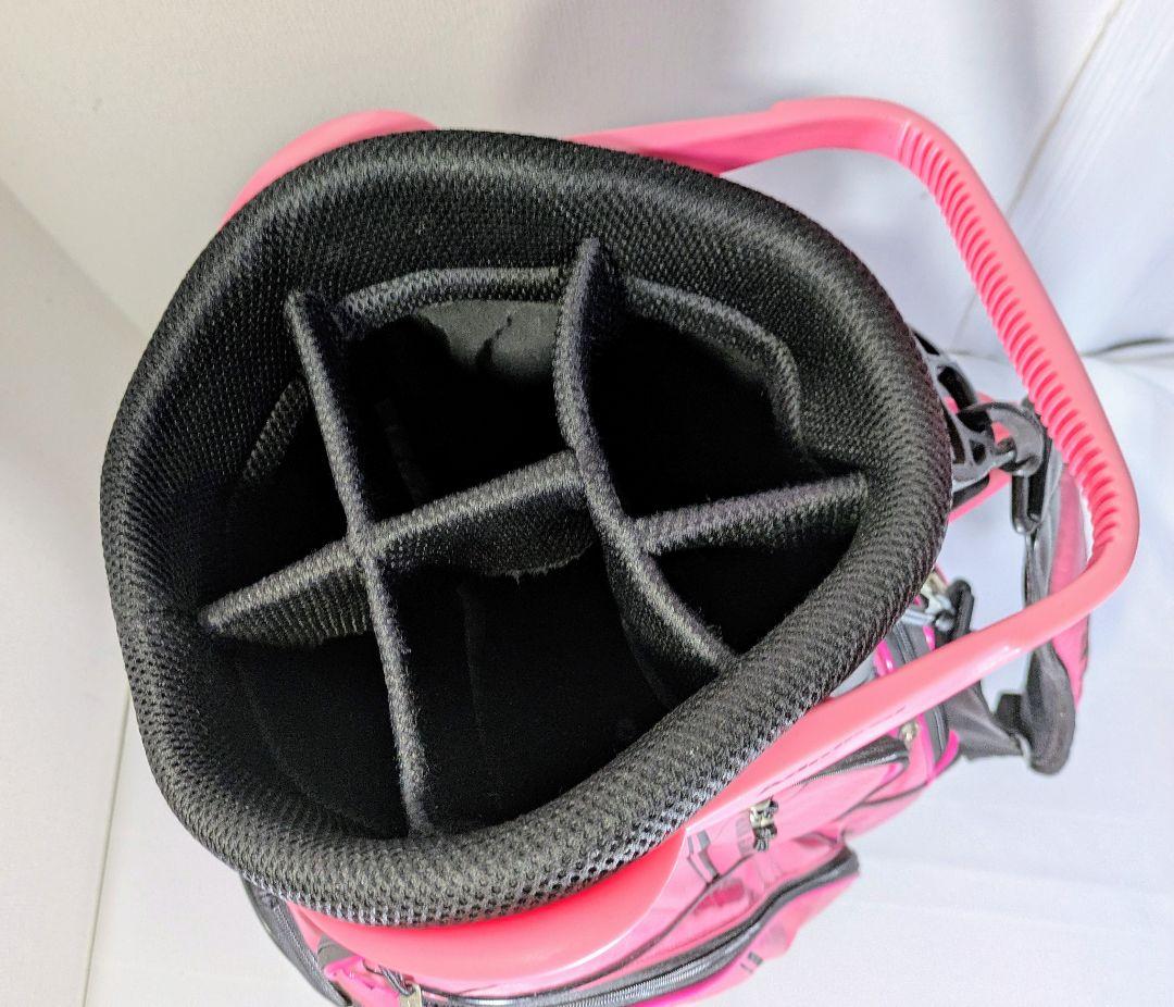 「Admiral キャディバッグ 濃いピンク フード・ショルダー付」