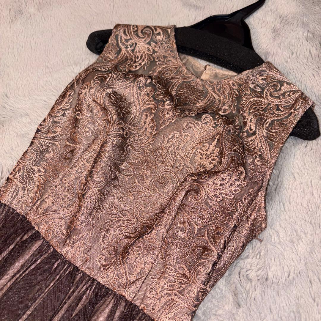 【美品】AIMER エメ オーナメント刺繍レースパーティドレス