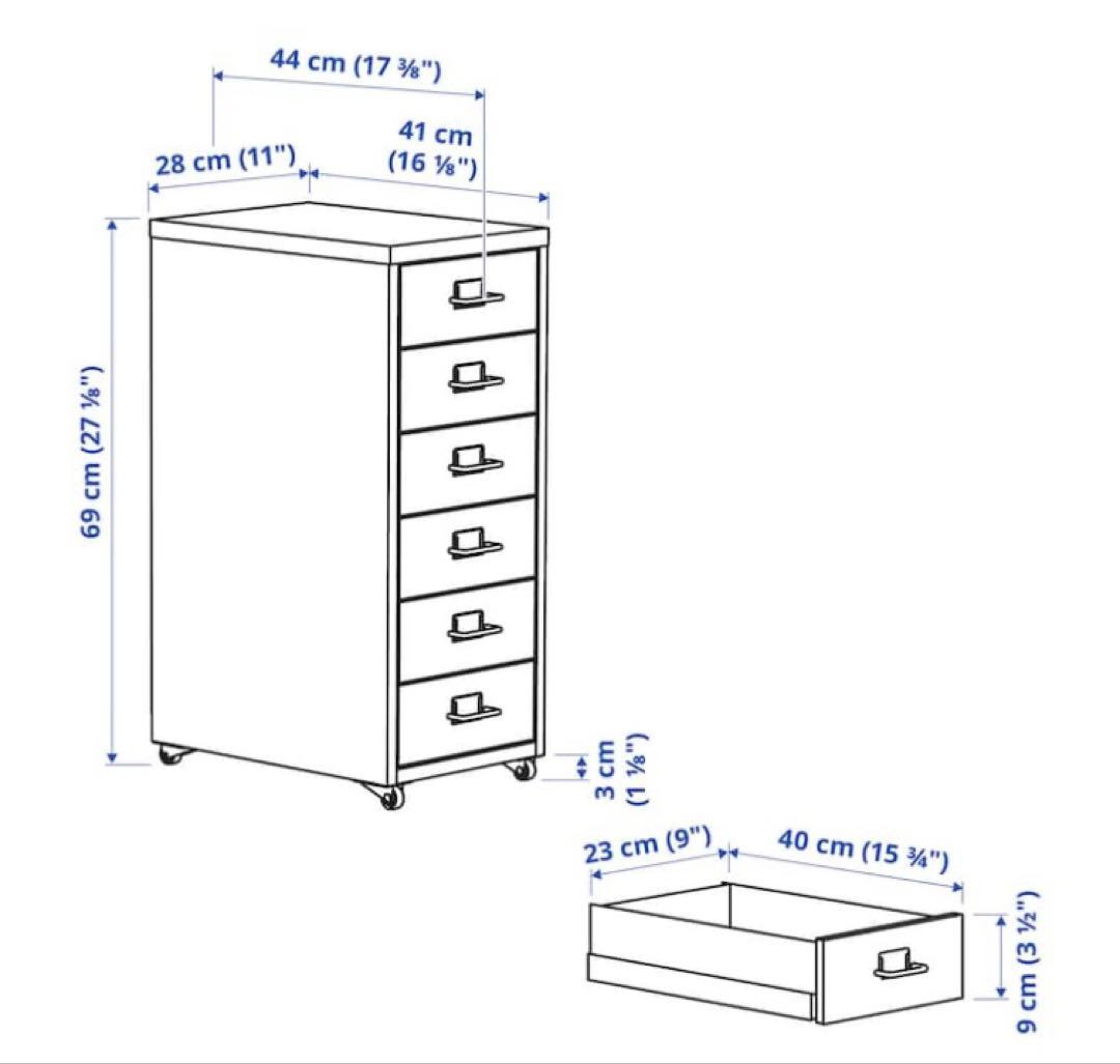 イケアIKEA⭐︎HELMERヘルメル⭐︎ 引き出しユニットキャスター付き⭐︎ピンク